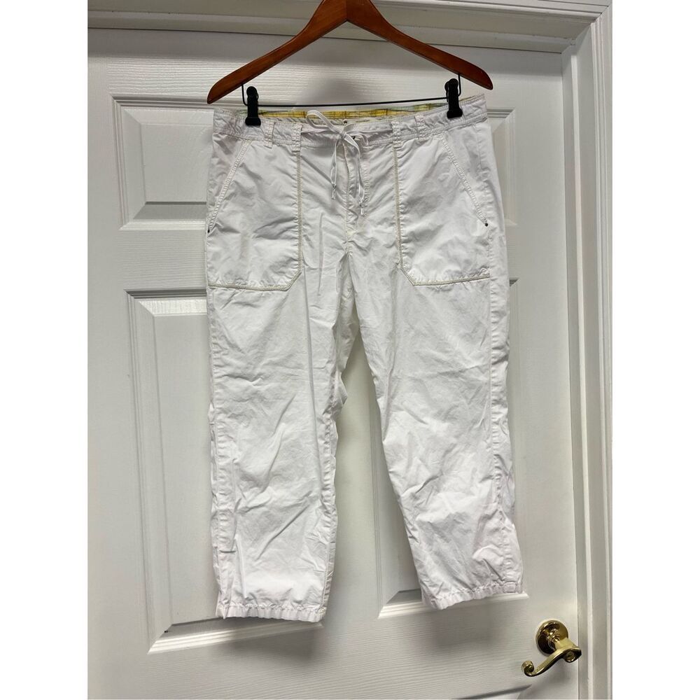 Hei Hei White Summer Weight Tie Front Capri Pants sz 12 EUC
